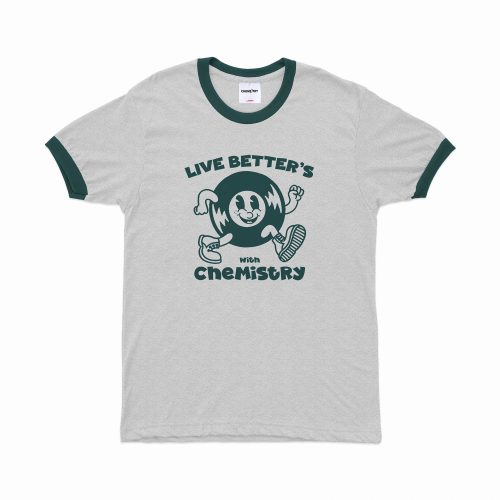 Ringer Tee Live Better Misty Green