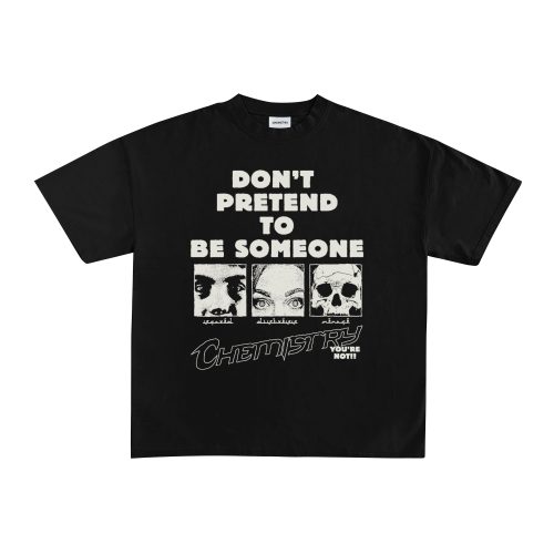 T-Shirt Crop Boxy Distress Black